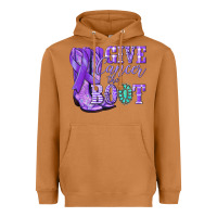 Meerkat Give Cancer the boot purple ribbon Heavyweight Hoodie - NancyCooperArtShop
