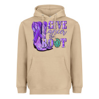 Mushroom Give Cancer the boot purple ribbon Heavyweight Hoodie - NancyCooperArtShop