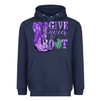 Navy Give Cancer the boot purple ribbon Heavyweight Hoodie - NancyCooperArtShop