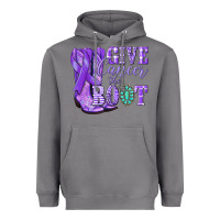 Storm Give Cancer the boot purple ribbon Heavyweight Hoodie - NancyCooperArtShop