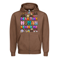Chestnut dear tiny human behind me Zipper Hoodie - Artiststas