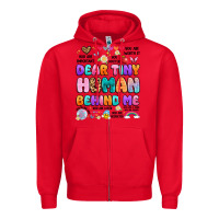 Red dear tiny human behind me Zipper Hoodie - Artiststas