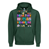 Sports Green dear tiny human behind me Zipper Hoodie - Artiststas