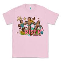 Bubblegum Pink he is risen Classic Tee - MaliasSmallBusiness