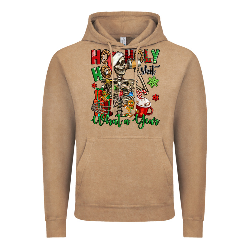 Ho Ho Holy Shit What A Year Christmas Skeleton Vintage Hoodie by Jasminsmagicworld | Teevron