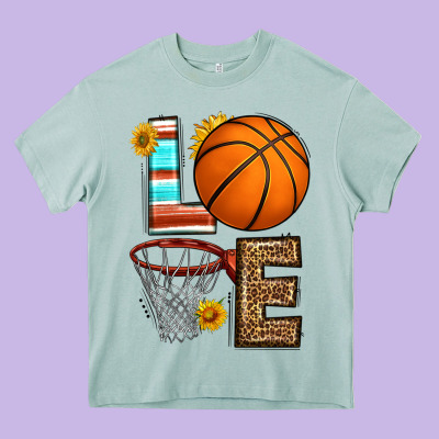 Western Basketball Love Heavy Core Tee Designed By Hra Design Shop