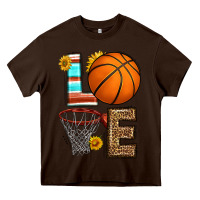 Chocolate Brown western basketball love Heavy Core Tee - HRA Design Shop