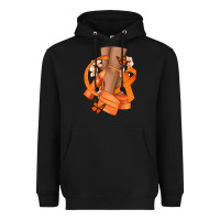 Black Kidney Cancer diva orange ribbon Heavyweight Hoodie - NancyCooperArtShop