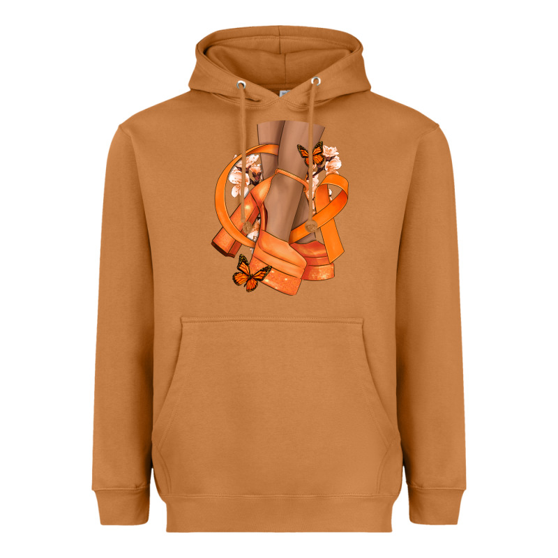 Kidney Cancer Diva Orange Ribbon Heavyweight Hoodie by NancyCooperArtShop | Teevron