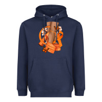 Navy Kidney Cancer diva orange ribbon Heavyweight Hoodie - NancyCooperArtShop