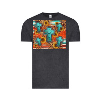 Vintage Black turquoise cross pattern Vintage Tee - Jasminsmagicworld