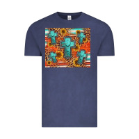 Turquoise Cross Pattern Vintage Tee | Teevron