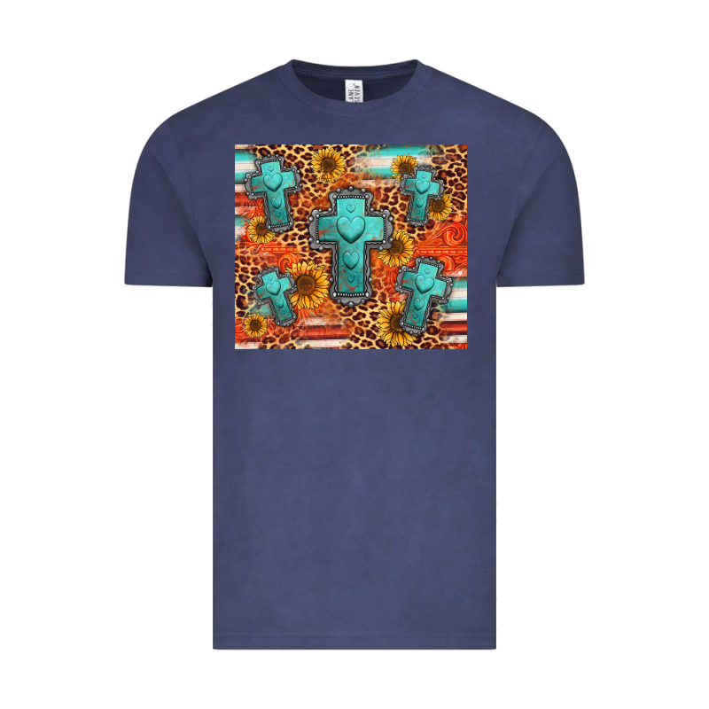 Turquoise Cross Pattern Vintage Tee by Jasminsmagicworld | Teevron