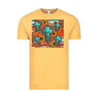 Vintage Mustard turquoise cross pattern Vintage Tee - Jasminsmagicworld