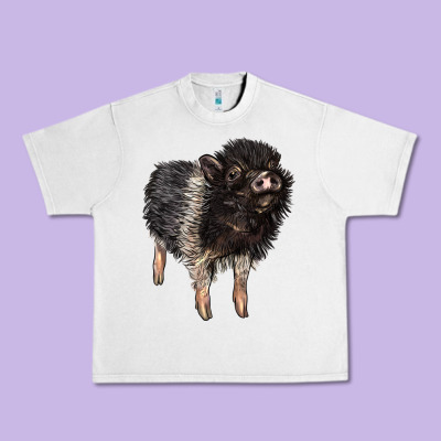 Baby Hampshire Pig Urban Heavy Tee Designed By Lillyallendesigns
