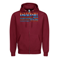 Burgundy vintage baseball Zipper Hoodie - Artiststas