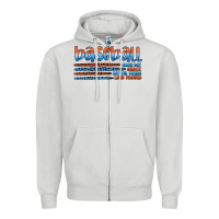Dove Grey vintage baseball Zipper Hoodie - Artiststas