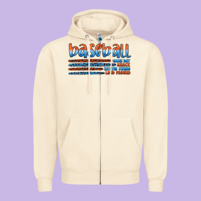 Vintage Baseball Zipper Hoodie Designed By Artiststas