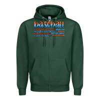 Sports Green vintage baseball Zipper Hoodie - Artiststas