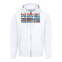 White vintage baseball Zipper Hoodie - Artiststas