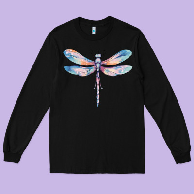 Dragonfly Long Sleeve Tee Designed By Maliassmallbusiness
