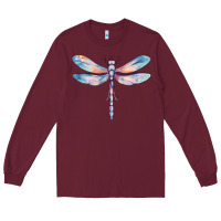 Burgundy dragonfly Long Sleeve Tee - MaliasSmallBusiness