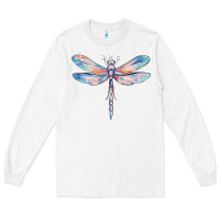 White dragonfly Long Sleeve Tee - MaliasSmallBusiness