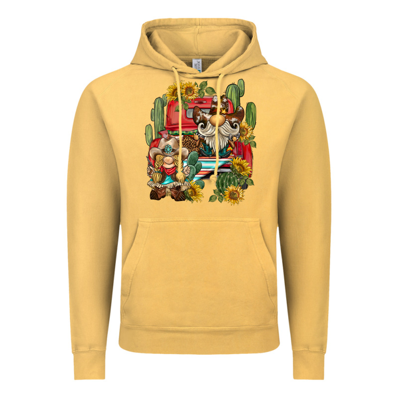 Western Gnome Truck Cactus Sunflower Vintage Hoodie by BarkalooDesign | Teevron