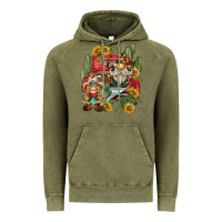 Vintage Olive western gnome truck cactus sunflower Vintage Hoodie - BarkalooDesign