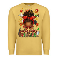 Antique Gold santas favorite principal afro messy bun Premium Sweatshirt - texasbilliewilder