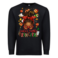 Black santas favorite principal afro messy bun Premium Sweatshirt - texasbilliewilder