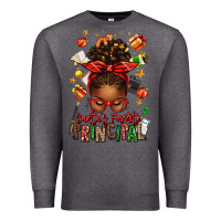 Charcoal Heather santas favorite principal afro messy bun Premium Sweatshirt - texasbilliewilder