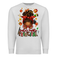 Dove Grey santas favorite principal afro messy bun Premium Sweatshirt - texasbilliewilder
