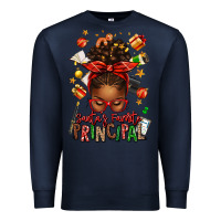 Navy santas favorite principal afro messy bun Premium Sweatshirt - texasbilliewilder