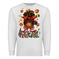 Oatmeal Heather santas favorite principal afro messy bun Premium Sweatshirt - texasbilliewilder