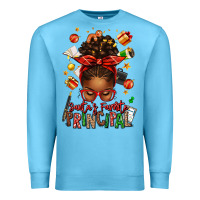 Ocean Blue santas favorite principal afro messy bun Premium Sweatshirt - texasbilliewilder