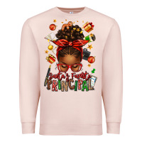 Pale Pink santas favorite principal afro messy bun Premium Sweatshirt - texasbilliewilder