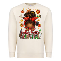 Sandshell santas favorite principal afro messy bun Premium Sweatshirt - texasbilliewilder