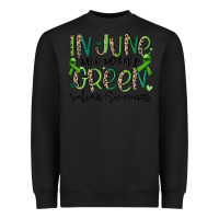 Black in june we wear green scoliosis awareness Heavyweight Sweatshirt - MaliasSmallBusiness