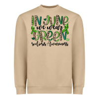Mushroom in june we wear green scoliosis awareness Heavyweight Sweatshirt - MaliasSmallBusiness
