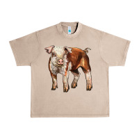 French Oak Baby Hereford Pig Urban Heavy Tee - LillyAllenDesigns