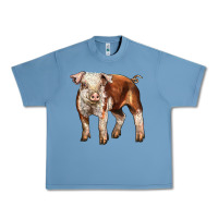 Pebble Blue Baby Hereford Pig Urban Heavy Tee - LillyAllenDesigns