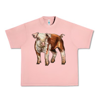 Salmon Baby Hereford Pig Urban Heavy Tee - LillyAllenDesigns