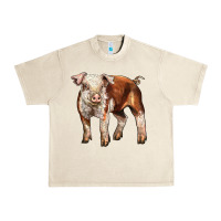 Sandshell Baby Hereford Pig Urban Heavy Tee - LillyAllenDesigns