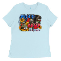Baby Blue Proud army mom 4th of july Ladies Tee - CowGirlArtShop
