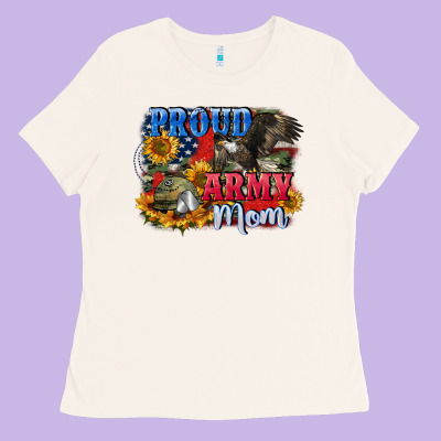 Proud Army Mom 4th Of July Ladies Tee Designed By Cowgirlartshop