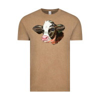 Vintage Coffee holstein calf face Vintage Tee - LillyAllenDesigns