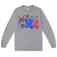 Heather Grey 4th of july cna Long Sleeve Tee - NancyCooperArtShop