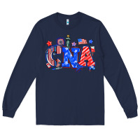 Navy 4th of july cna Long Sleeve Tee - NancyCooperArtShop