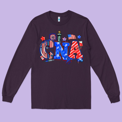 4th Of July Cna Long Sleeve Tee Designed By Nancycooperartshop
